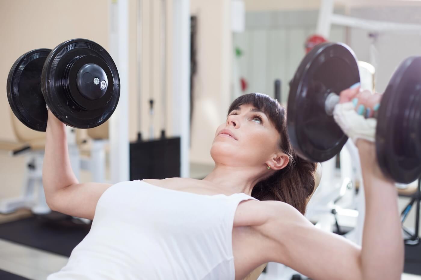 Woman lifting weights